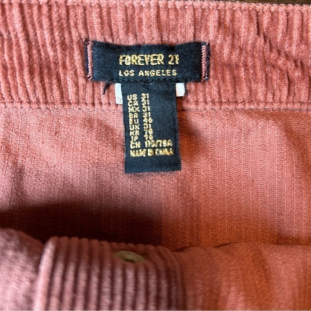 Forever 21 Brown Corduroy Front Snap Mini Skirt Sz. U.S. 31 - Picture 6 of 7